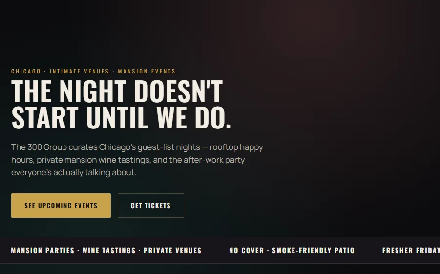 Homepage of the The 300 Group site